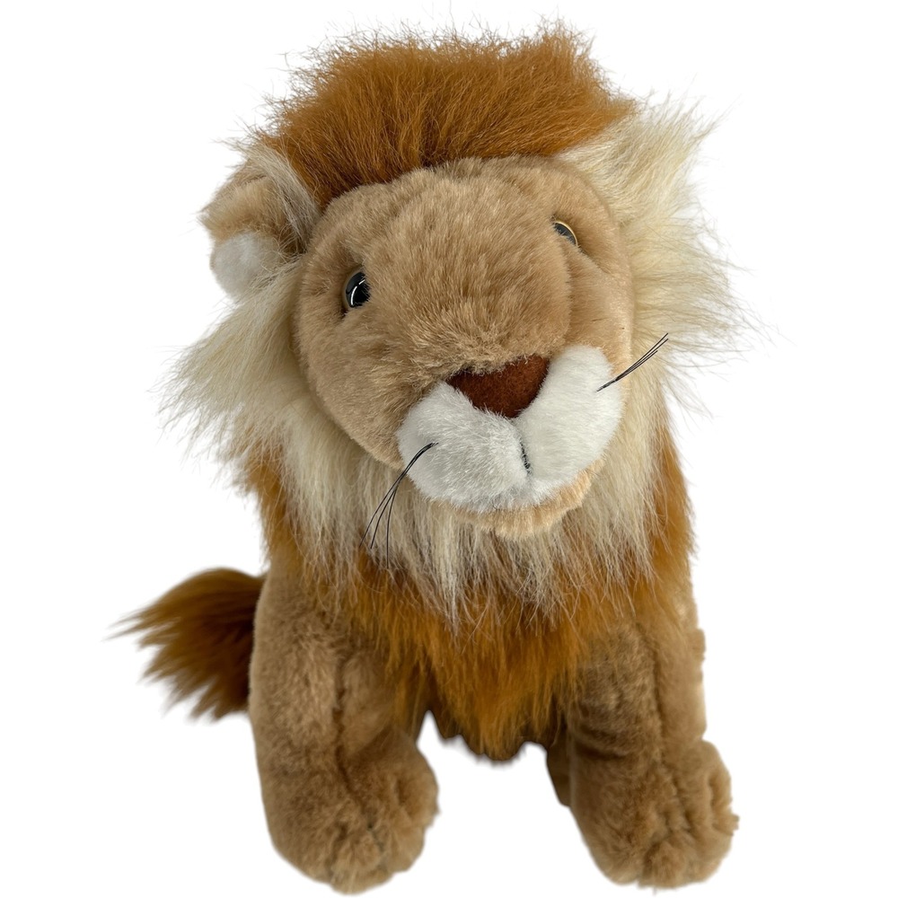Vintage 1990 Ty Harris the Lion Plush Stuffed Animal Realistic Tan 15"